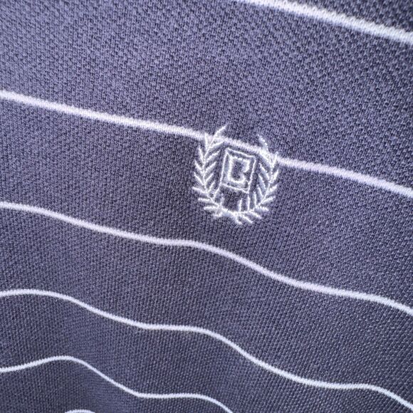 Chaps by Ralph Lauren Mens 2X Polo Shirt Blue Striped Short Sleeve Collared - Picture 3 of 7